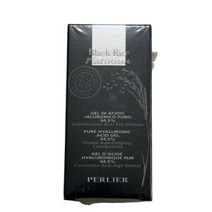 Perlier Black Rice Platinum Pure Hyaluronic Acid Gel 94.5% 0.5 oz NIB Sealed